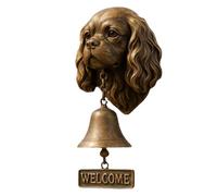 Sonnette de bienvenue pour chien - Cloches décoratives vintage rustiques sur le thème des animaux | Cloche de porte en forme de tête de chien | Pour portail, jardin, cour, maison