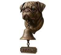 Sonnette De Bienvenue pour Chien,Sonnette De Bienvenue pour Chien Boxer,Labrador,Carlin,Bouledogue,Cloche Suspendue,Ornement De Porte Suspendu,Panneau Extérieur pour Porte D'entrée,Porche,Maison