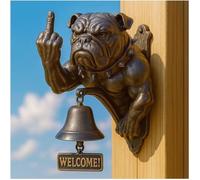 Sonnette de bienvenue pour chien - Sonnette de porte en forme d'animal - Carillon vintage en fonte - Figurine fantaisie à suspendre - Décoration extérieure - Cloches de dîner - Cadeaux créatifs pour