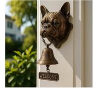 Sonnette de bienvenue pour chien - Sonnette de porte en forme d'animal - Carillon vintage en fonte - Figurine fantaisie à suspendre - Décoration extérieure - Cloches de dîner - Cadeaux créatifs pour