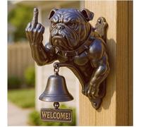 Sonnette de bienvenue pour chien - Sonnette de porte en forme d'animal - Carillon vintage en fonte - Figurine fantaisie à suspendre - Décoration extérieure - Cloches de dîner - Cadeaux créatifs pour