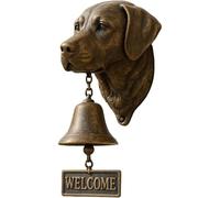 Sonnette de bienvenue vintage en fonte avec labrador pour toutes sortes de chiens, cloches d'entrée murales sans fil pour porche, porte d'entrée, jardin, cour, décoration d'Halloween, cadeau