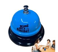 Sonnette de bureau - Sonnette de service | Sonnerie pour salle de classe | Outil de dîner de jeu de restaurant | Cadre métallique en fer bleu utilisé avec une Base de huit centimètres pour la cuisine,