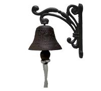 Sonnette de ferme en fonte - Classique rustique à suspendre, cloche murale vintage, carillon d'entrée antique pour jardin, clôture de porche, résistant aux intempéries | Cloche décorative de style heu