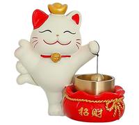 Sonnette de magasin pour ouvrir la porte - Sonnette décorative - Sonnette de porte à ouvrir - Adorable sonnette de porte en forme de chat porte-bonheur - Décoration de sonnette de porte - Colle unique