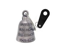 Sonnette de moto colorée avec cintre pour motard, cloches et accessoires de moto, porte-clés pour la chance, roulez en toute sécurité et j'ai besoin de vous ici avec moi et amour U, taille M