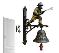 Sonnette De Pompier Vintage - Cloche Porte Décorative Montage Mural | Déco Intérieur Extérieur Alarme Sonore | pour Porche Jardin Magasin Bureau Salle lise Cadeau Collection Hommãge