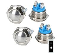Sonnette de porte | 4 pièces de boutons de rechange pour sonnette et composants d'appelant, accessoires métalliques pour amélioration de la maison, garage et mur résidentiel