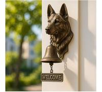 Sonnette de porte de bienvenue pour chien - Sonnette de porte en forme d'animal - Carillon mural vintage en fonte - Figurine fantaisie à suspendre - Décoration extérieure - Cloches de dîner - Cadeaux