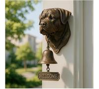 Sonnette de porte de bienvenue pour chien - Sonnette de porte en forme d'animal - Carillon mural vintage en fonte - Figurine fantaisie à suspendre - Décoration extérieure - Cloches de dîner - Cadeaux