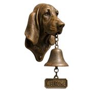 Sonnette de porte de bienvenue pour porte d'entrée et montage mural | Cloche en forme de tête de chien comme décoration murale pour jardin, cour, maison, espace de sécurité