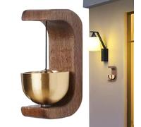 Sonnette de porte de magasin - Signal d'entrée de restaurant - Alarme rustique - Alarme de porte coulissante - En laiton avec aimant et alarme de sécurité autocollante - Pour portes coulissantes en