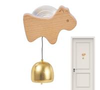 Sonnette de porte d'entrée - Heurtoir à oiseaux en bois avec fixation à ventouse, sonnette décorative pour chat et chien, aimant de réfrigérateur, carillon éolien, cloche de salut d'affaires | Entrée
