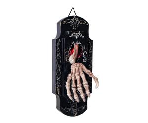 Sonnette de porte d'Halloween - Main squelette à suspendre, activée par | Sonnette de porte à main squelette - Accessoire tactile à suspendre pour Halloween | Décoration d'entrée de maison hantée