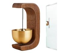 Sonnette de porte en bois - Sonnette suspendue magnétique, en bois | Adhésif pour entrée, portes de grange, cloches décoratives, cloche en laiton, rappel d'entrée, R