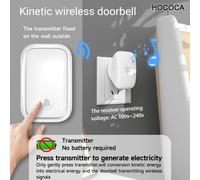 Sonnette de porte étanche sans batterie RF433, dispositif d'appel domestique, longue distance, haut Volume, auto-génératrice, sonnette sans fil cinétique Black 3 keys 1 bell