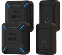 Sonnette De Porte Extérieure Sans Fil Ip68 Grande Enceinte Puissante, Affichage Led, Portée 300 M, 5 Niveaux De Volume Réglables, 58 Sonneries (2 Boutons Émetteur Et 2 Récepteurs)