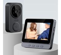 Sonnette de porte intelligente sans fil Interphone de sécurité Caméra vidéo Sonnette de porte sans fil Audio bidirectionnel Moniteur de porte Écran IPS 4,3 pouces Support carte TF