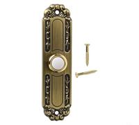 Sonnette de porte lumineuse en métal avec lumière LED de 12,7 cm - Bouton bronze robuste avec poussoir antique pour l'avant pour câble météo ou hydrofuge et arrière