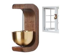 Sonnette de porte magnétique, en bois naturel, avec système de colle pour porte coulissante, réfrigérateur, maison, jardin, portail, restaurant