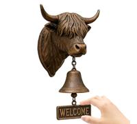 Sonnette de porte murale en résine en forme de vache | Dîner Ball extérieur pour la maison, le jardin, la ferme, le porche, l'extérieur, femme, homme, adultes