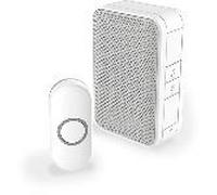 Sonnette de porte sans fil avec bouton - Blanc - 150m de portee - 4 melodies - DC311N