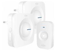 Sonnette de Porte sans Fil ELRO DB3000 - 2X Brancher/Récepteur Plug-in sans Batterie Blanc Blanc G