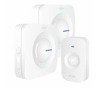 Sonnette de Porte sans Fil ELRO DB3000 - 2x récepteur à Piles - 64 Mélodies - 300m - Blanc