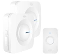 Sonnette de Porte sans Fil ELRO DB3000 - 2x récepteur à Piles - 64 Mélodies - 300m - Blanc