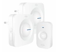 Sonnette de porte sans fil ELRO DB3000 - 2x Récepteur Plug-in - 64 Mélodies - Distance sans fil : 300m - Blanc