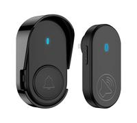 Sonnette de porte sans fil intelligente pour maison intelligente avec alerte longue portée, idéale pour les personnes âgées, installation facile à brancher Ytp319 (noir, taille unique)