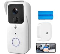 Sonnette de porte vidéo, 1080P HD, design étanche, kit blanc-64G, prise EU