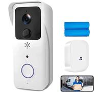 Sonnette de porte vidéo, 1080P HD, design étanche, kit blanc, prise UE