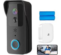 Sonnette de porte vidéo, 1080P HD, design étanche, kit noir-64G, prise EU