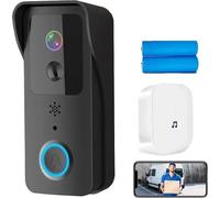Sonnette de porte vidéo, 1080P HD, design étanche, kit noir, prise EU