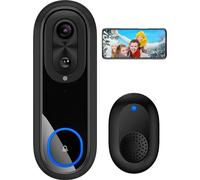 Sonnette de porte vidéo, caméra 1080P, batterie 7000mAh, IP65 étanche, kit de sonnette de porte