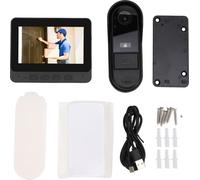 Sonnette de porte vidéo sans fil vision nocturne 1080p 8 MP 170 ° grand-angle bidirectionnel IP66 étanche avec écran 4,3 pouces -système d'interphonie