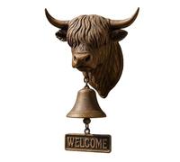 Sonnette de porte vintage en forme de vache Highland - Réutilisable - Pour les amateurs de vache - Superbe décoration de maison et de cuisine