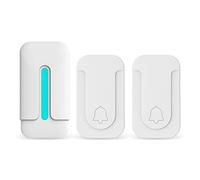 Sonnette de Porte WiFi sans Fil Étanche, Prise Murale, Kit de Sonnette de Porte sans Fil avec Bouton Poussoir Autocommandé, Notification App Smart Life, Volume à 4 Niveaux (ML-W01-21)