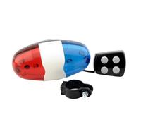 Sonnette De Vélo 6 Led 4 Tons, Sonnette De Vélo, Appel De Vélo Led Moto Lumière De Police Électronique Forte Sirène Accessoires Pour Enfants Vélo Scooter