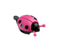 Sonnette de vélo en plastique pour enfants avec motif coccinelle, montage sur guidon, son clair, accessoire de vélo pour garçons et filles (poudre)