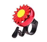 Sonnette de vélo Mini Bicyclette Bell Vélo Guidon Avertissement pour Enfants garçons Filles Enfants Cyclisme Anneau de Sonnette Horn Ring Ringer, Accessoires Velo Filles Garçons, Fleur Rouge