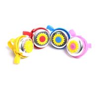 Sonnette De Vélo Pour Enfants Sonnette De Vélo Colorée Sonnette De Fleur De Soleil Sonnette En Aluminium, Bleu - Emballage Opp