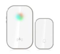 Sonnette d'extérieur sans fil,aucune batterie requise,auto-alimentée,pour maison intelligente,sonnette de porte de bienvenue,Kit de carillon à anneau cinétique de jardin,prise EU - Type Silver-1B1R