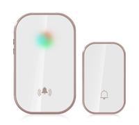 Sonnette d'extérieur sans fil,aucune batterie requise,auto-alimentée,pour maison intelligente,sonnette de porte de bienvenue,Kit de carillon à anneau cinétique de jardin,prise EU U - Type Gold-1B1R