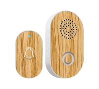 Sonnette électronique sans fil - Sonnerie intelligente en bois avec 38 sons forts - Buzzer sans fil électrique pour porte, pour appartement, activités commerciales, cuisine, salle, chambre à coucher