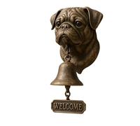 Sonnette en Fonte Sonnette rétro for Chien, Bienvenue, Carlin, Labrador, Pitbull, Bouledogue, Saint, décoration de la Maison(A4)