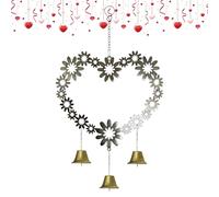 Sonnette éolienne d'extérieur | Décoration romantique en métal avec motif floral, tournant en forme de cœur pour l'extérieur - La boîte à musique sert de briquet romantique pour la maison, la mémoire