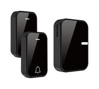 Sonnette extérieure sans fil, étanchéité IP55, portée 250 m, 38 mélodies, 4 niveaux de volume - Noir (2 émetteur, 1 récepteur)