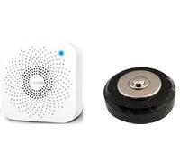 Sonnette Genève sans fil marbre noir collerette chrome et carillon